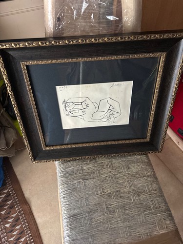 Vintage cubist nude drawing - vintage,