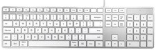 ACCURATUS - Full Size USB Multimedia Keyboard for Mac, Silver / White
