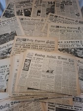Job Lot 100 x Reproduction WORLD WAR TWO Newspapers - History School Churchill