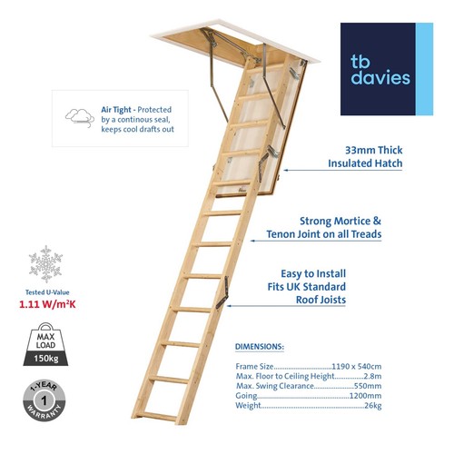 Tbdavies loft ladder timber - loft,