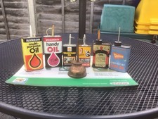 Seven Vintage Handy Oil Cans, Shell, Challenge, Raleigh, 3 In 1 + Others.