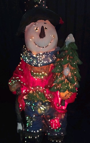 Vintage fiber optic - vintage, snowman