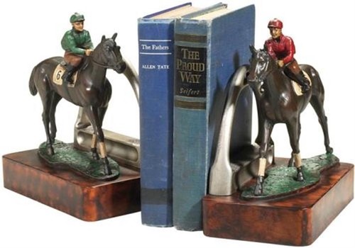 Red jockey and horse resin - red,