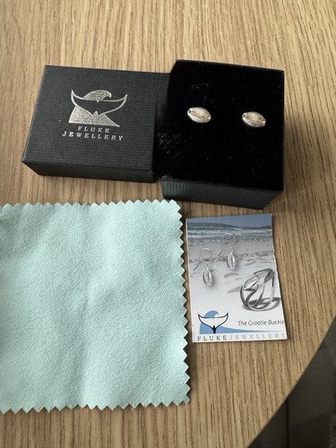 Silver groatie buckie earrings - silver,