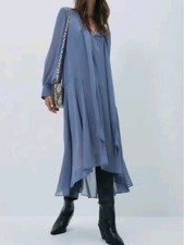 Ted Baker Midi Tunic Maxi Kaftan Shirt Beach Pleated Dress Onesize 6-10 pussybow