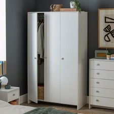Home Seville 3 Door Wardrobe - White | White bedroom wardrobe