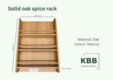 Solid Oak Spice Rack - Door/Wall Mounted - 3 shelf