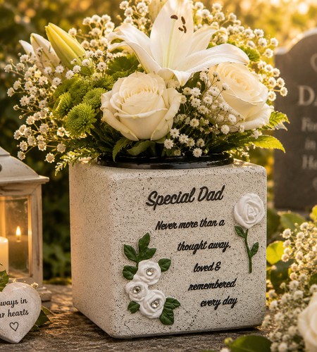 Dad memorial flower holder - flower,