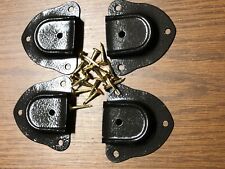 Trunk & Chest Hardware-4 Black Shade Leather Handle Retainers & Tacks