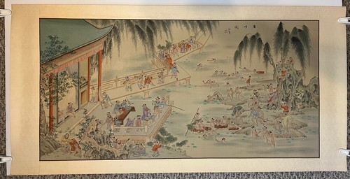 Large chinese silk painting - silk,
