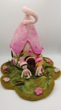 Felt Fairy House And Mat With  2 Fairies