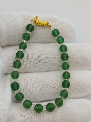 Doll bead necklace green - bead,