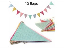 Bunting,hessian fabric.Parties,celebrations.NINE COLOUR COMBOS.
