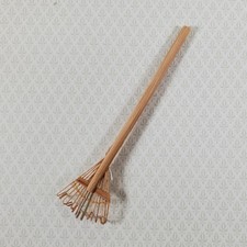 Dollhouse Garden Leaf Rake Bamboo 1:12 Scale Miniature Garden Tool