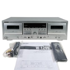 TEAC W-1200 Double Cassette Deck w/ Remote Tested Works Japan GS03 5.5