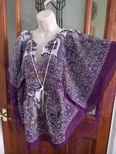 Vtg Style Gauzy Cotton Block