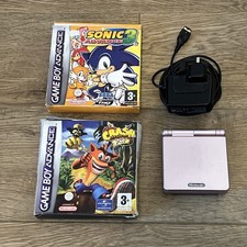 Nintendo Game Boy Advance SP console bundle AGS-001  Pink + Charger and 2 games