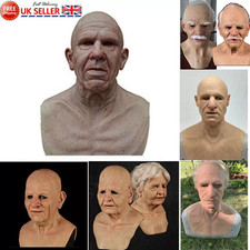 Halloween Realistic Old Man Masks Latex Cosplay Party Full Face Mask Headgear UK
