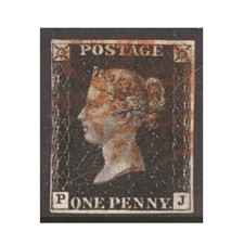 1840 1d  Black SG 2 P.J.  