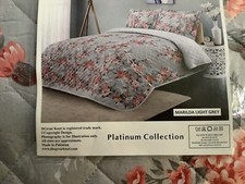 Cotton Quilted Bed Throw King Size Padded Plus 2 Matching Pillow Cases New