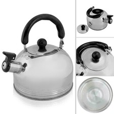 Stainless Steel Whistling Kettle 2L Stove Top Hob Kitchenware Tea Camping