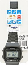 NEW Casio A168WEGC-3DF Classic Digital Watch Stainless Steel Unisex Retro BLACK