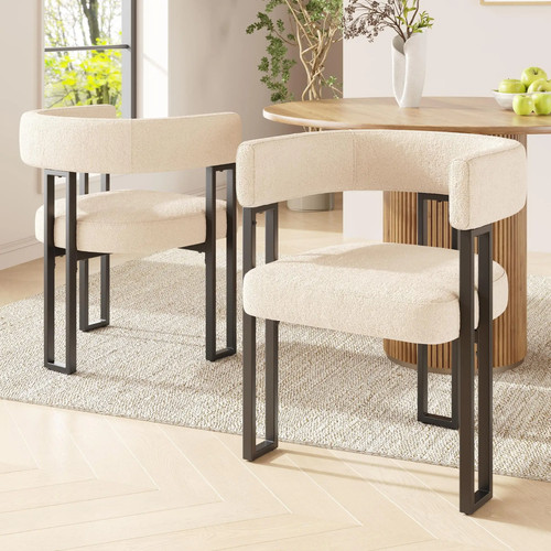 Boucle dining chairs - 2,