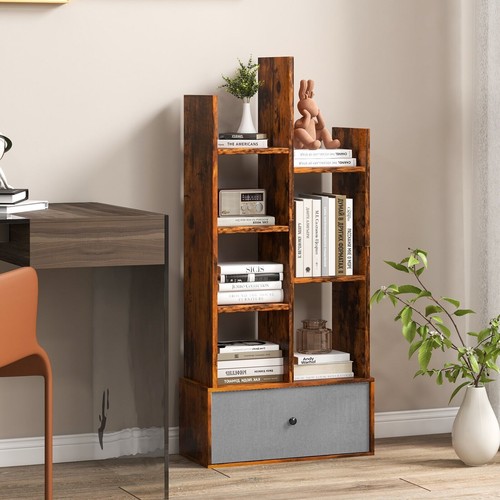 Open storage wood bookcase - open,