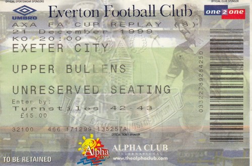 Ticket everton exeter - everton,