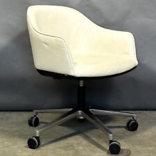 VITRA Softshell Chair White Leather Meeting Swivel Dining Visitors Desk Office