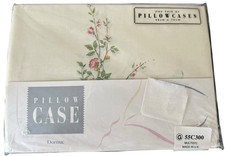 Vintage Dorma Pillowcases ONE  PAIR Honeysuckle Rose Floral Pattern 48x76cm BNIP
