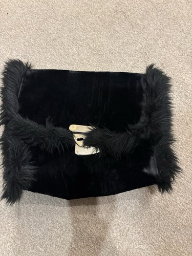 Reiss black velvet cutch - black, bag