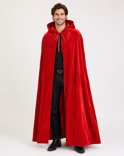 Ourlore red velvet - velvet, hooded