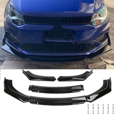 Gloss Black Front Bumper Splitter Spoiler Chin Lip For VW Polo 9N3 6N2 MK3 MK4