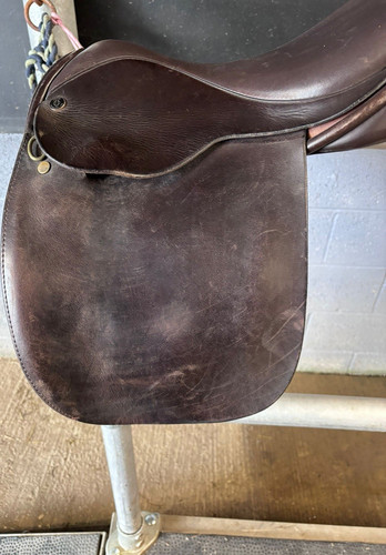 Leather showing saddle - showing, 14.5”