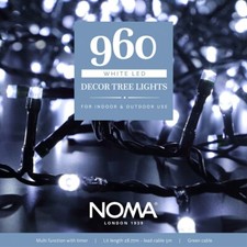 Noma Christmas 960 LED Clear White Multi Function Plug In Outdoor Fairy Lights