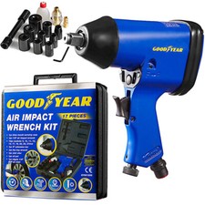 Goodyear 17pc Professional Air Impact Wrench Gun Kit 1/2" Drive + Sockets + Case