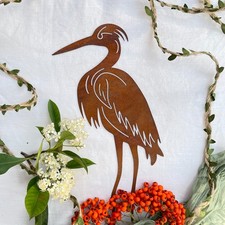 Rustic Metal Heron Garden