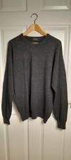 Pringle Sport Men dark grey anthracite 100% lambs wool jumper sweater Logo XL