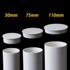White PVC Blanking Plug Water Drain Pipe Fitting End Cap Stopper 50mm/75mm/110mm