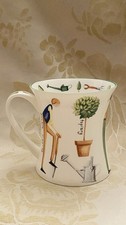 Vintage  Rare Hudson Middleton Walk Tall Garden - Veg Theme Fine Bone China Mug