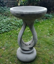 Concrete Modern teardrop birdbath 72cm, 50kg garden decor, bird feeder