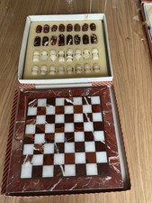 Vintage 1960 Marble Chess Set 25x25cm 1970’s