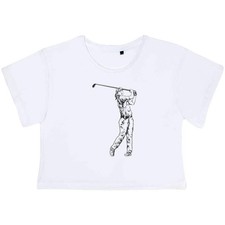 'Golf Lady' Women's Cotton Crop Tops (CO045875)