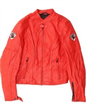 SUOMY Womens Leather Racer Jacket UK 18 XL Red Leather BK10