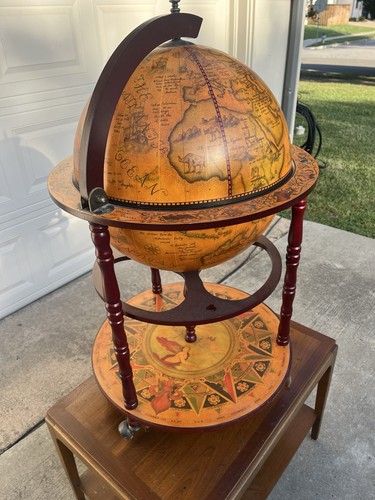 Vintage large wooden globe - vintage,