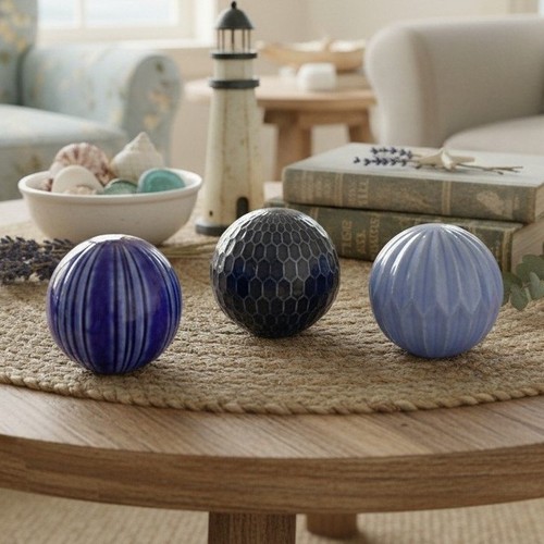 Blue ceramic carpet balls - blue,