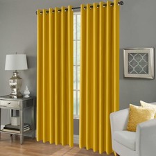 Thick Thermal Blackout Curtains Eyelet Ring Top Pair Panel Curtain Ready Made