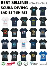 Womens SCUBA Diving T-Shirt Choice Of Design Divers Gear Clothing Dive Fun Ocean