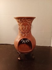 Partylite Sunesta Chiminea candle Tea light Holder with Stand Vintage  Clay